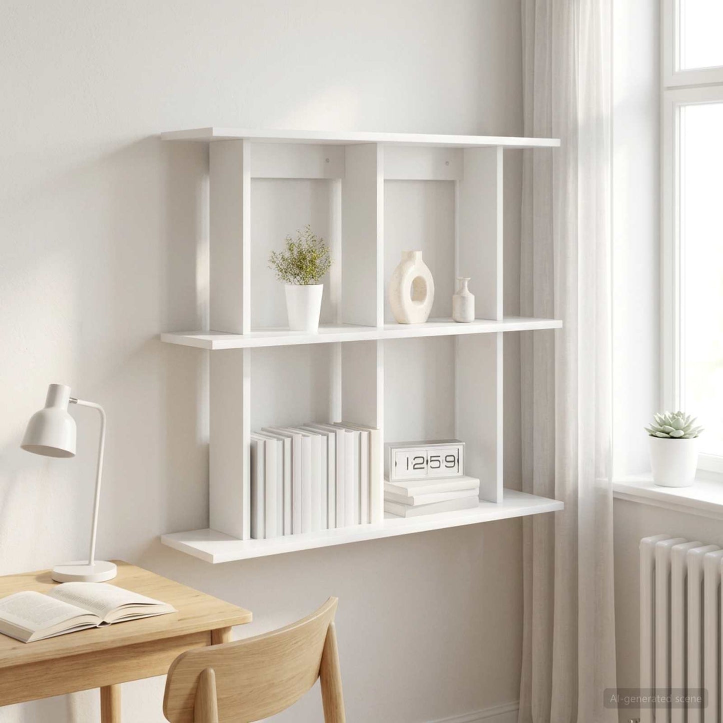 vidaXL Wall Shelf Wall-Mounted White 100 x 20 x 75 cm Engineered Wood