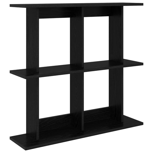 vidaXL Wall Shelf Wall-Mounted Black Oak 100 x 20 x 75 cm