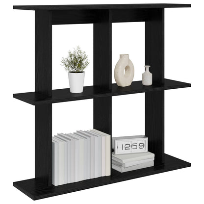 vidaXL Wall Shelf Wall-Mounted Black 100 x 20 x 75 cm Engineered Wood