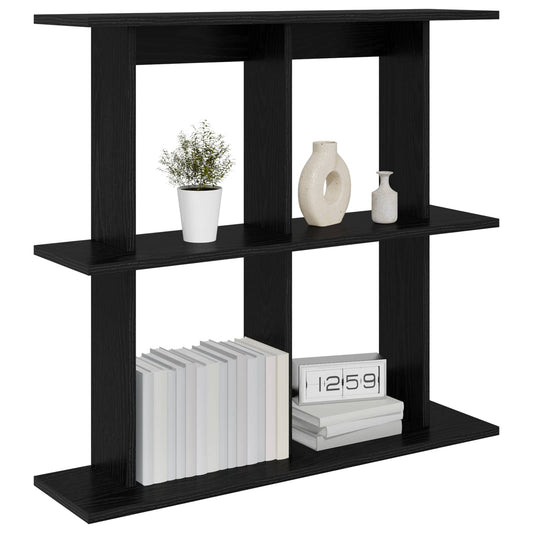 vidaXL Wall Shelf Wall-Mounted Black Oak 100 x 20 x 75 cm