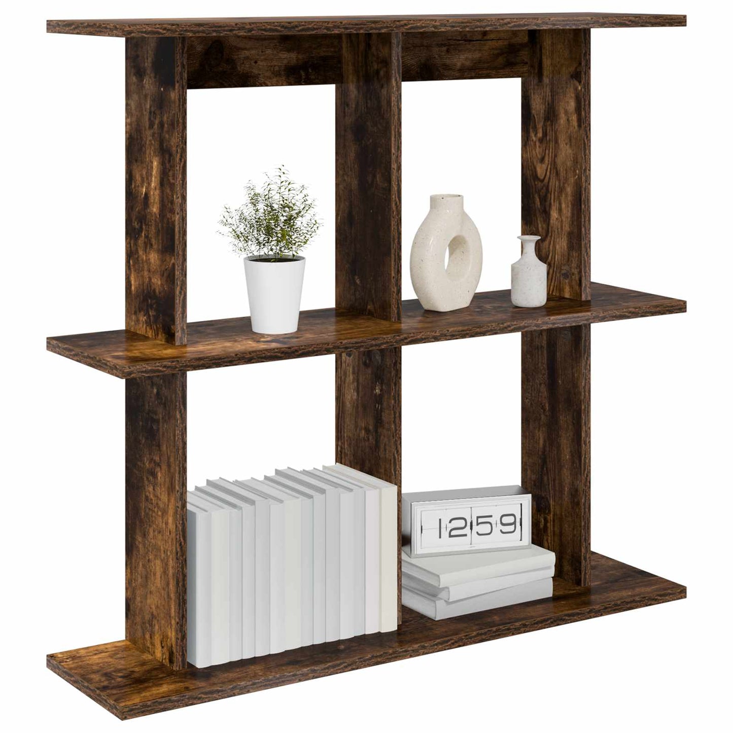 vidaXL Wall Shelf Wall-Mounted Brown 100 x 20 x 75 cm Engineered Wood
