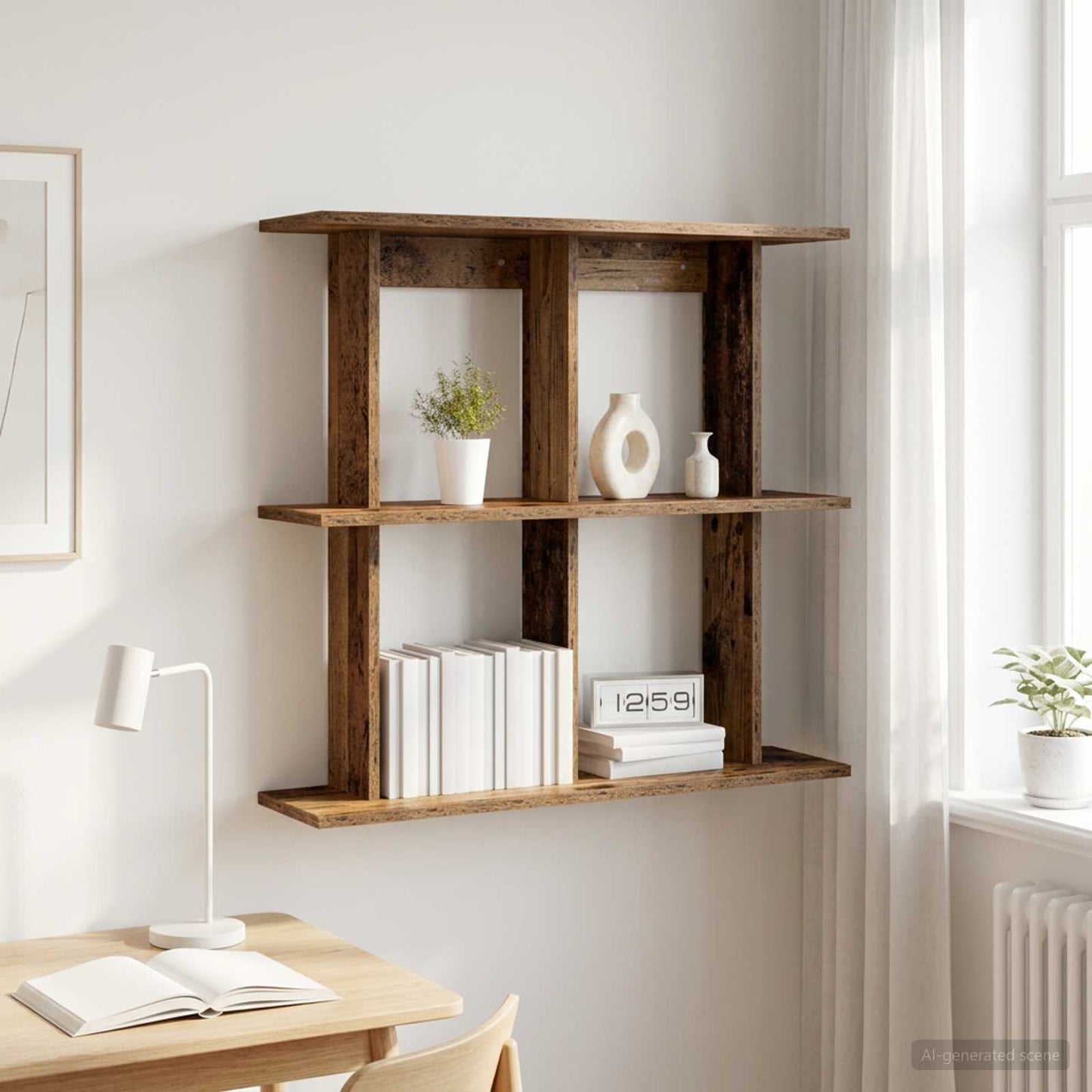 vidaXL Wall Shelf Wall-Mounted Old Wood 100 x 20 x 75 cm