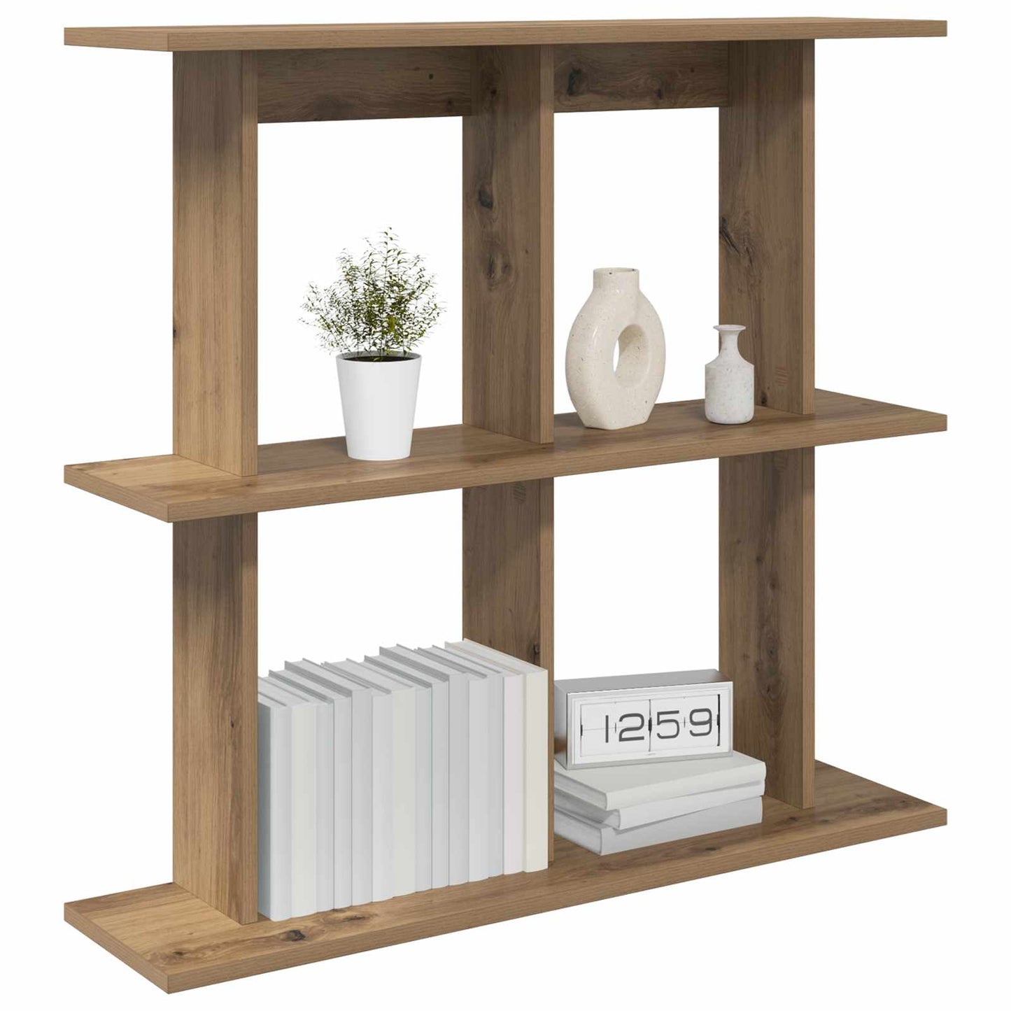 vidaXL Wall Shelf Wall-Mounted Brown 100 x 20 x 75 cm Engineered Wood