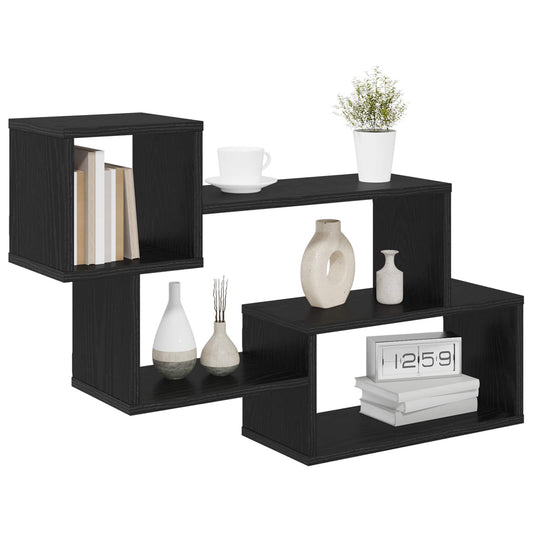 vidaXL Floating Shelf Wall-Mounted Black Oak 87 x 20 x 55 cm