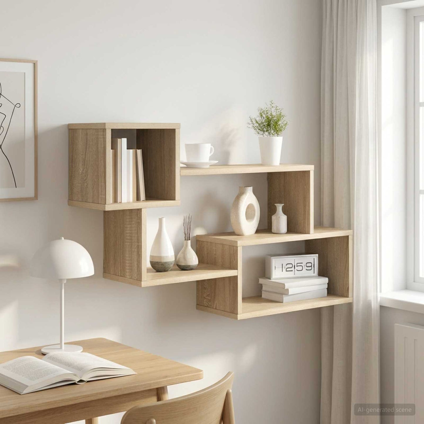 vidaXL Floating Shelf Wall-Mounted Sonoma Oak 87 x 20 x 55 cm