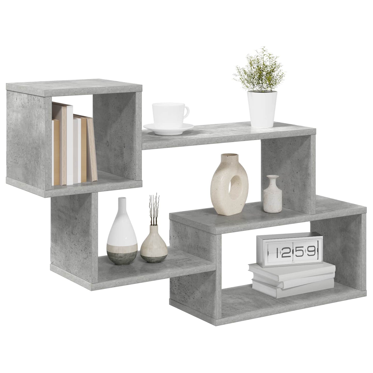 vidaXL Floating Shelf Wall-Mounted Grey 87 x 20 x 55 cm