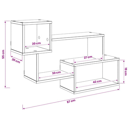 vidaXL Floating Shelf Wall-Mounted Grey 87 x 20 x 55 cm