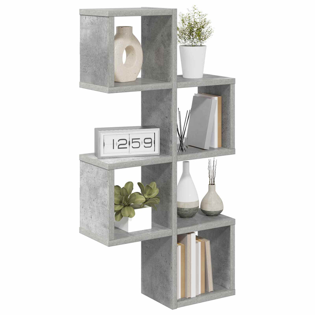 vidaXL Wall Shelf Wall-Mounted Concrete Grey 39 x 15 x 76 cm