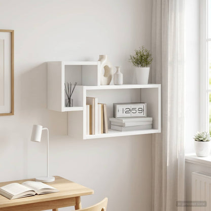 vidaXL Wall Shelf Wall-Mounted White 55 x 15 x 35 cm Engineered Wood