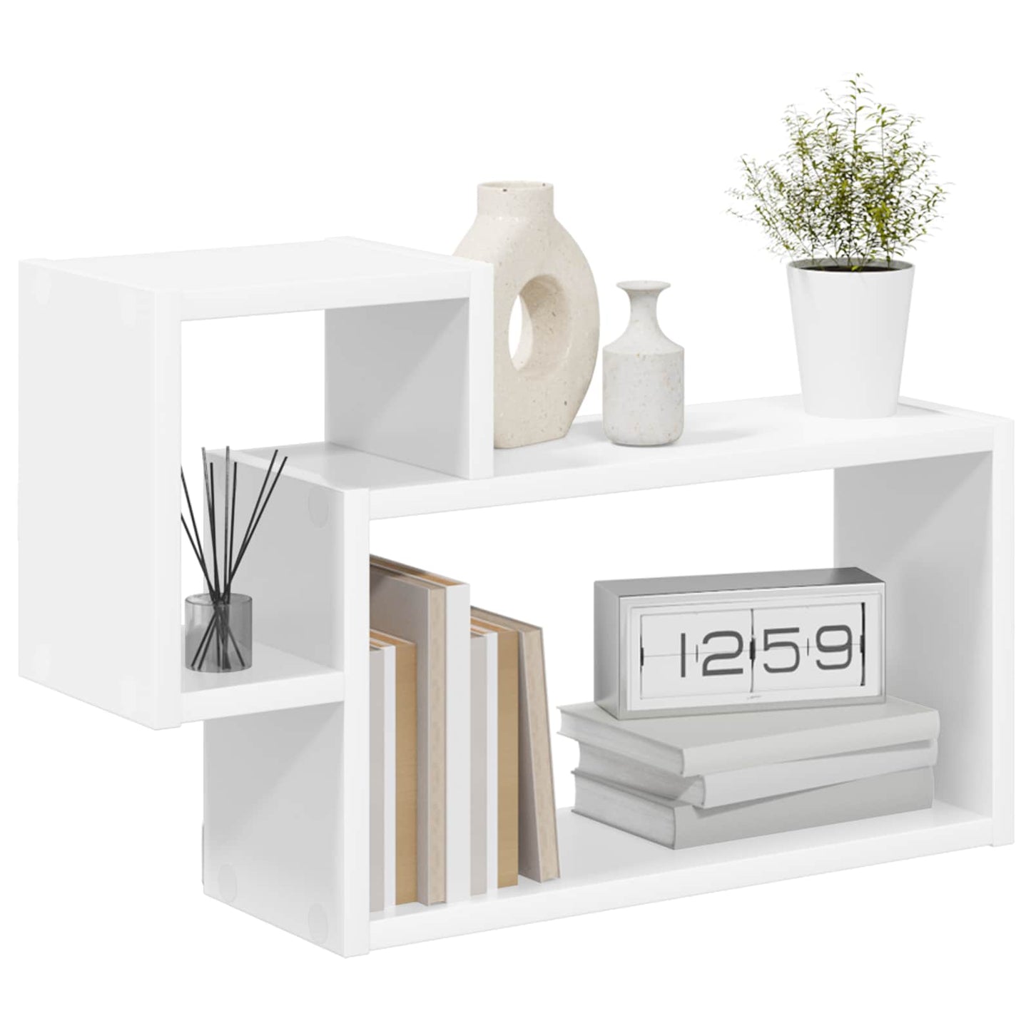 vidaXL Wall Shelf Wall-Mounted White 55 x 15 x 35 cm Engineered Wood