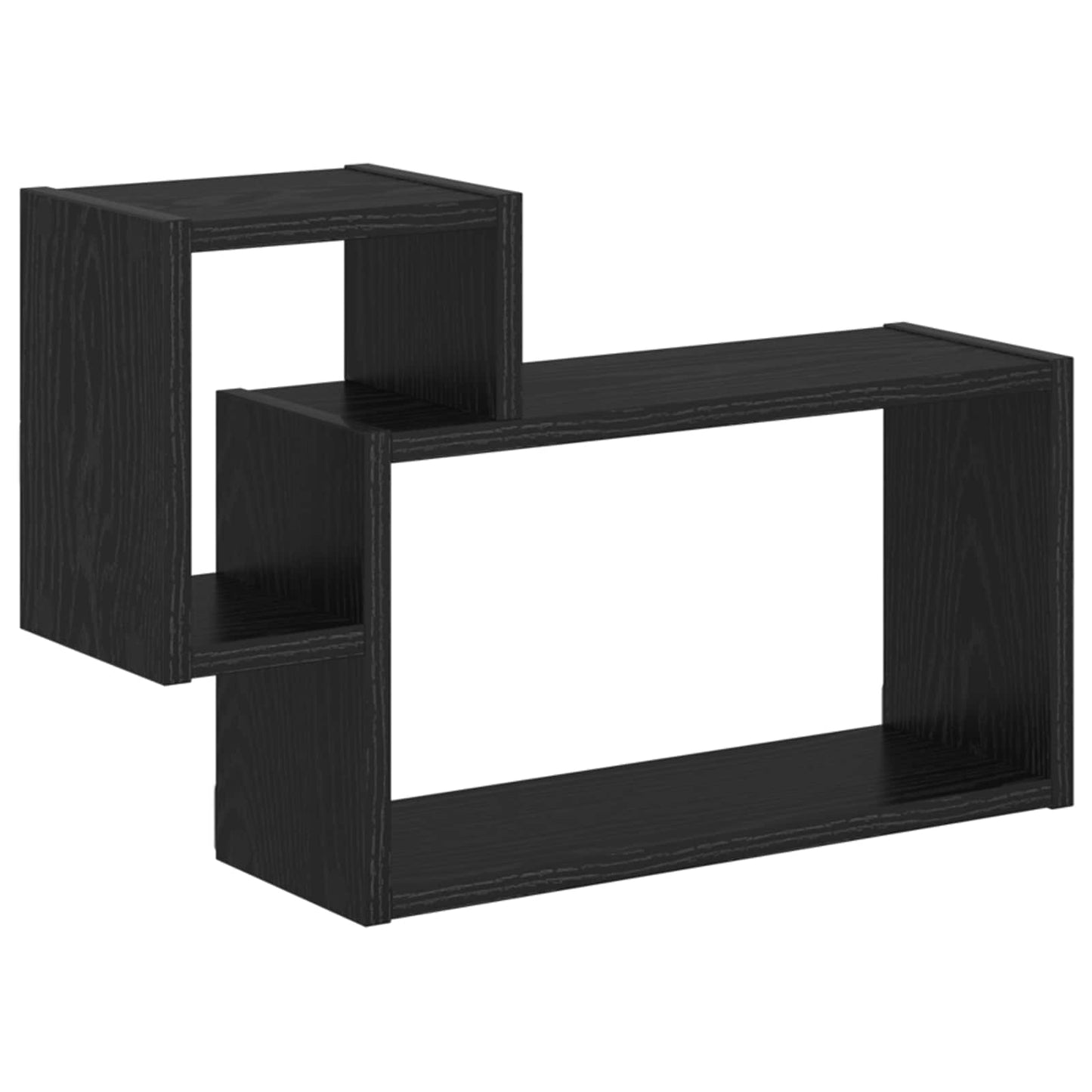 vidaXL Wall Shelf Wall-Mounted Black 55 x 15 x 35 cm Engineered Wood