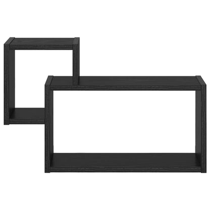 vidaXL Wall Shelf Wall-Mounted Black 55 x 15 x 35 cm Engineered Wood