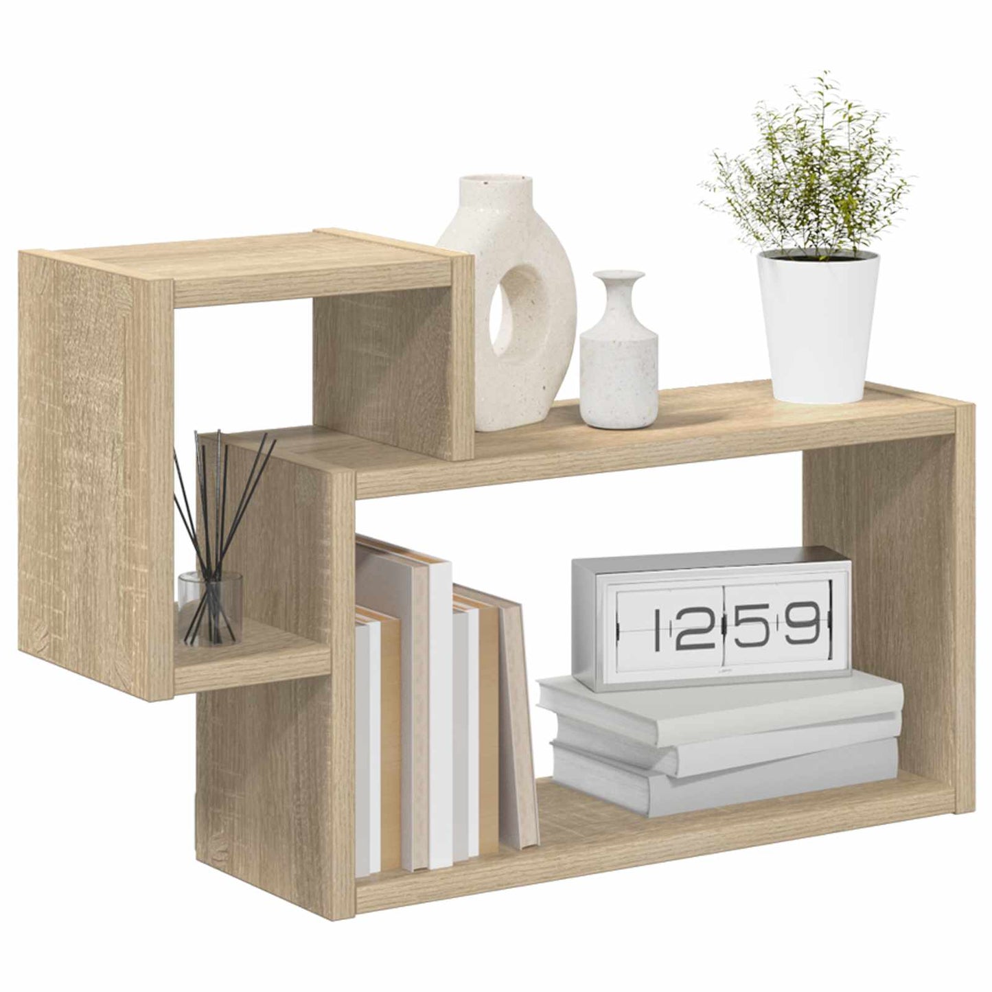 vidaXL Wall Shelf Wall-Mounted Brown 55 x 15 x 35 cm Engineered Wood