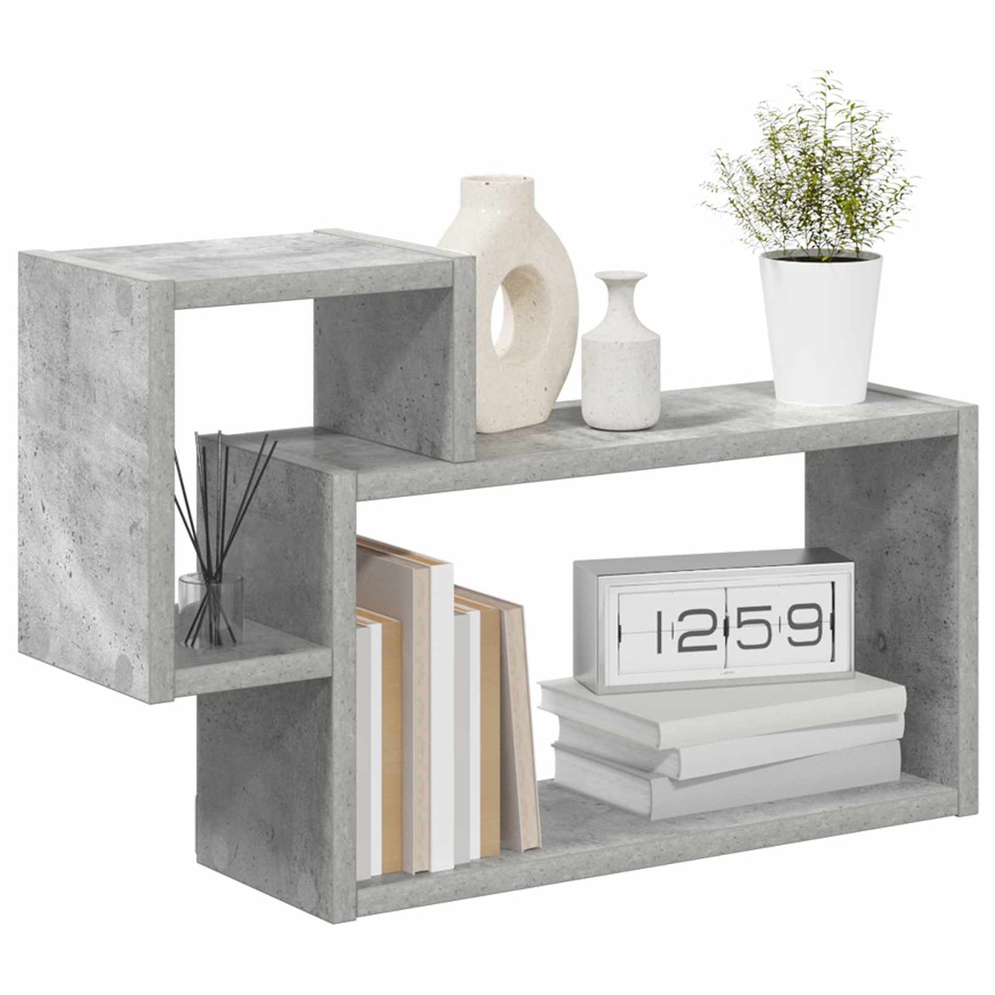 vidaXL Wall Shelf Wall-Mounted Grey 55 x 15 x 35 cm Engineered Wood