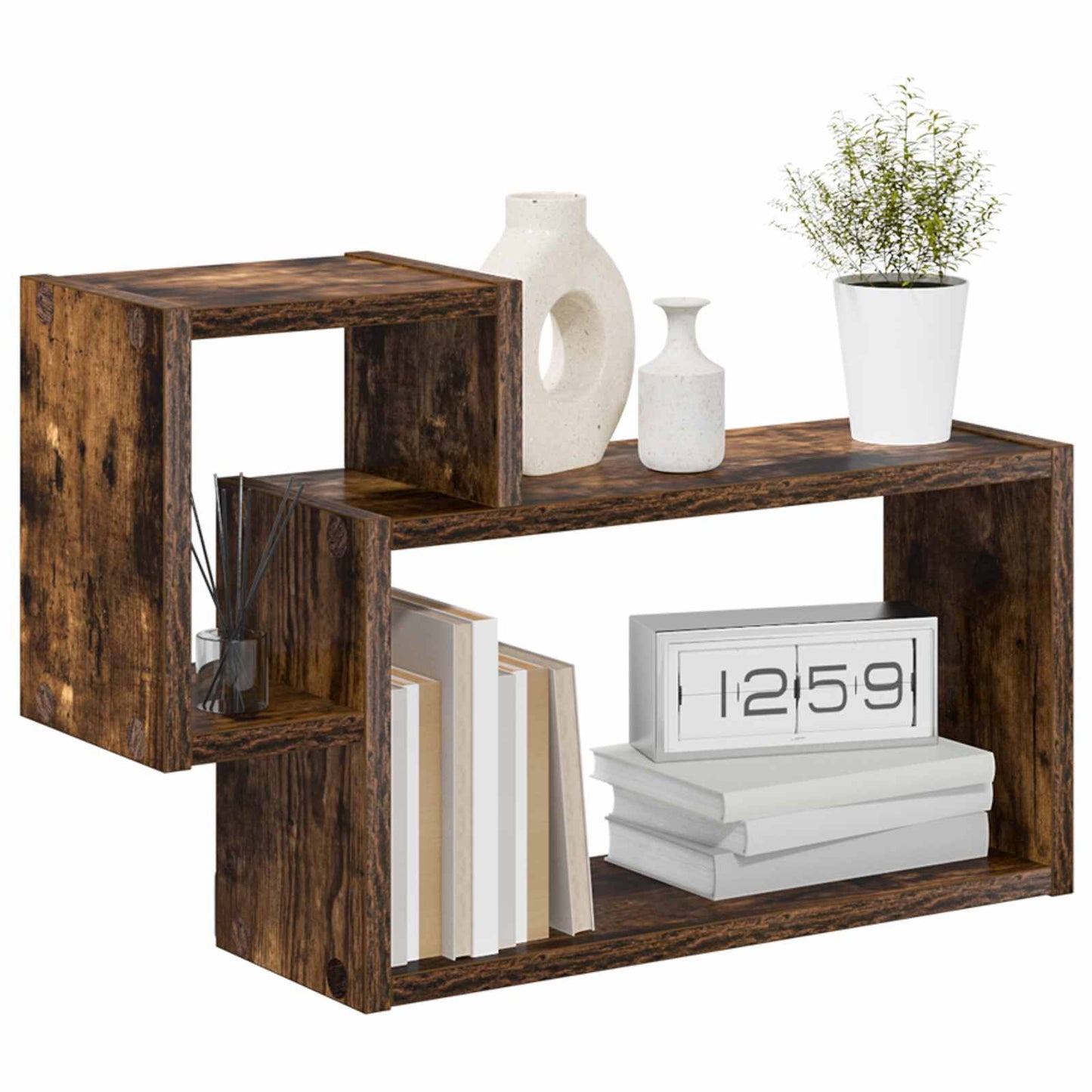 vidaXL Wall Shelf Wall-Mounted Brown 55 x 15 x 35 cm Engineered Wood
