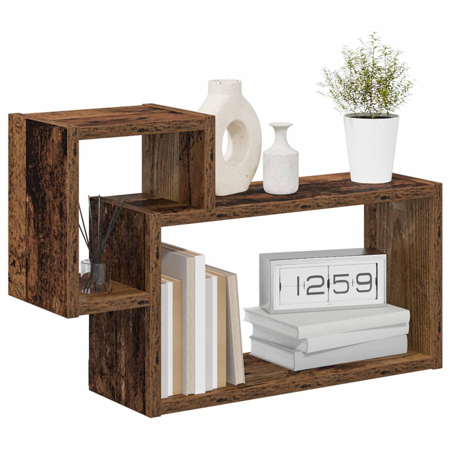 vidaXL Wall Shelf Wall-Mounted Brown 55 x 15 x 35 cm Engineered Wood