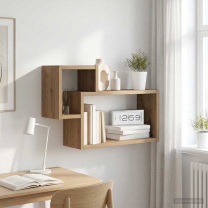 vidaXL Wall Shelf Wall-Mounted Artisan Oak 55 x 15 x 35 cm
