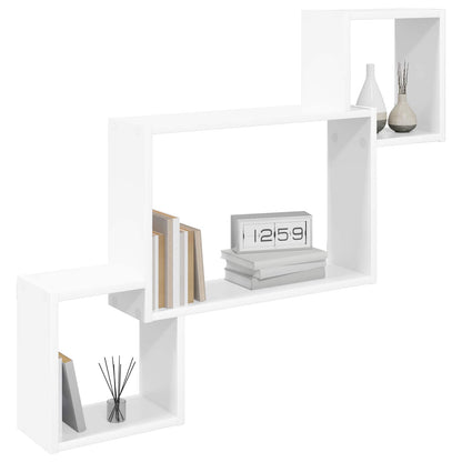 vidaXL Wall Shelf Wall-Mounted White 91.5 x 15 x 76 cm Engineered Wood
