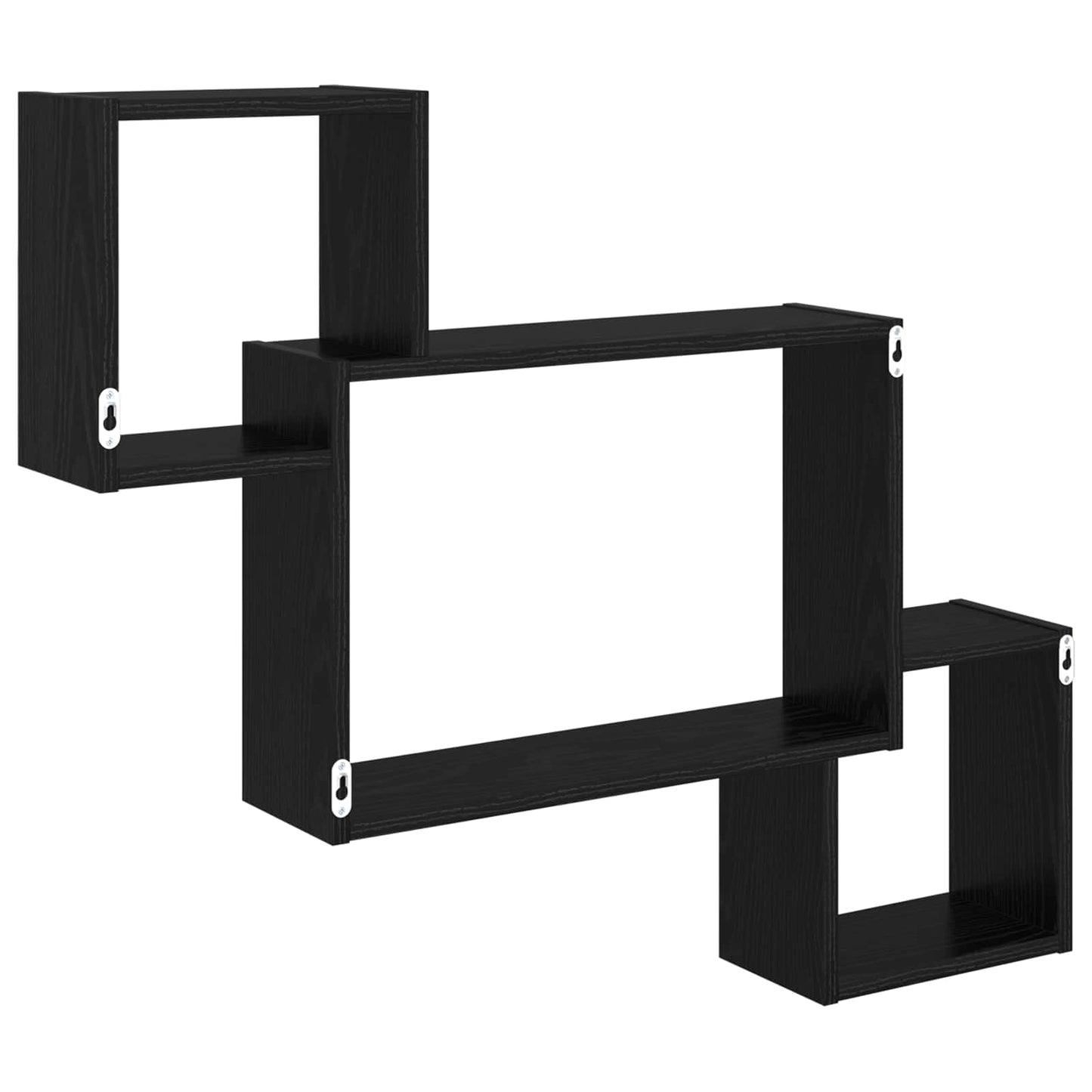 vidaXL Wall Shelf Wall-Mounted Black 91.5 x 15 x 76 cm Engineered Wood