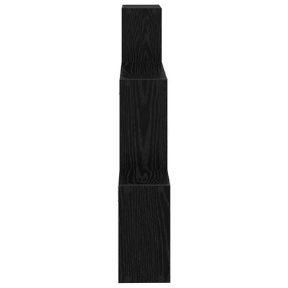 vidaXL Wall Shelf Wall-Mounted Black 91.5 x 15 x 76 cm Engineered Wood