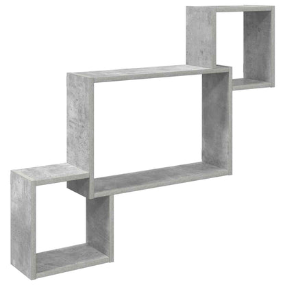 vidaXL Wall Shelf Wall-Mounted Grey 91.5 x 15 x 76 cm Engineered Wood