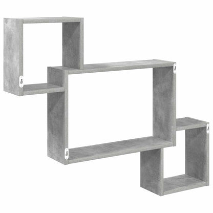 vidaXL Wall Shelf Wall-Mounted Grey 91.5 x 15 x 76 cm Engineered Wood