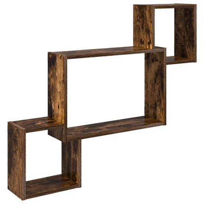 vidaXL Wall Shelf Wall-Mounted Brown 91.5 x 15 x 76 cm Engineered Wood