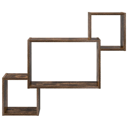 vidaXL Wall Shelf Wall-Mounted Brown 91.5 x 15 x 76 cm Engineered Wood