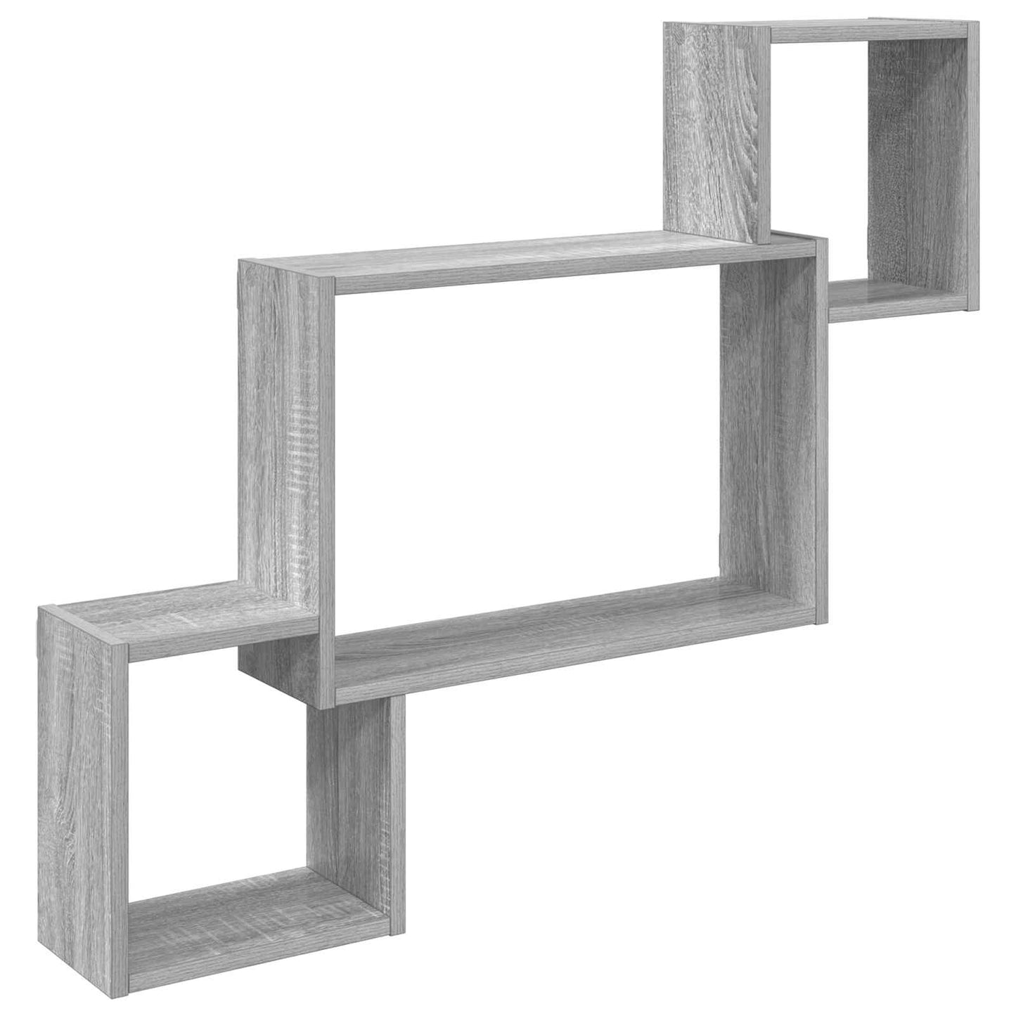 vidaXL Wall Shelf Wall-Mounted Grey 91.5 x 15 x 76 cm Engineered Wood