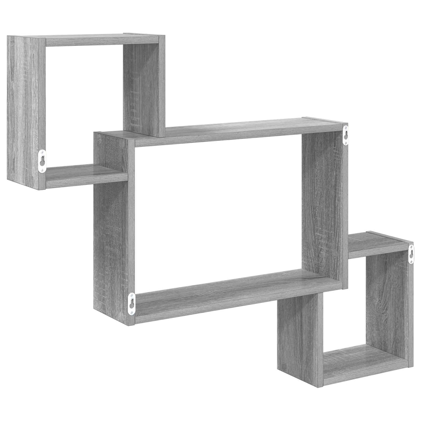 vidaXL Wall Shelf Wall-Mounted Grey 91.5 x 15 x 76 cm Engineered Wood