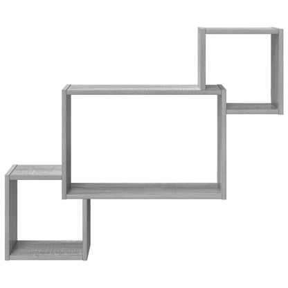 vidaXL Wall Shelf Wall-Mounted Grey 91.5 x 15 x 76 cm Engineered Wood