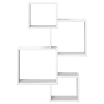 vidaXL Wall Cube Shelves Wall-Mounted White 64 x 13.5 x 91.5 cm