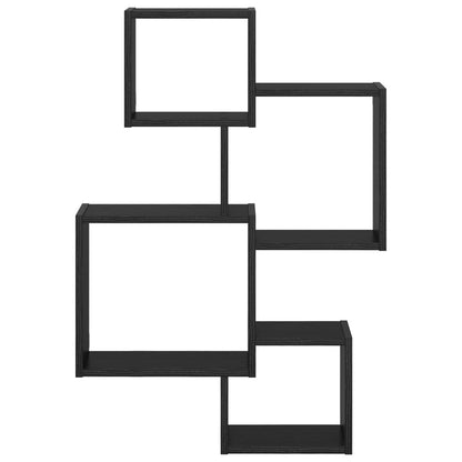 vidaXL Wall Cube Shelves Wall-Mounted Black 64 x 13.5 x 91.5 cm