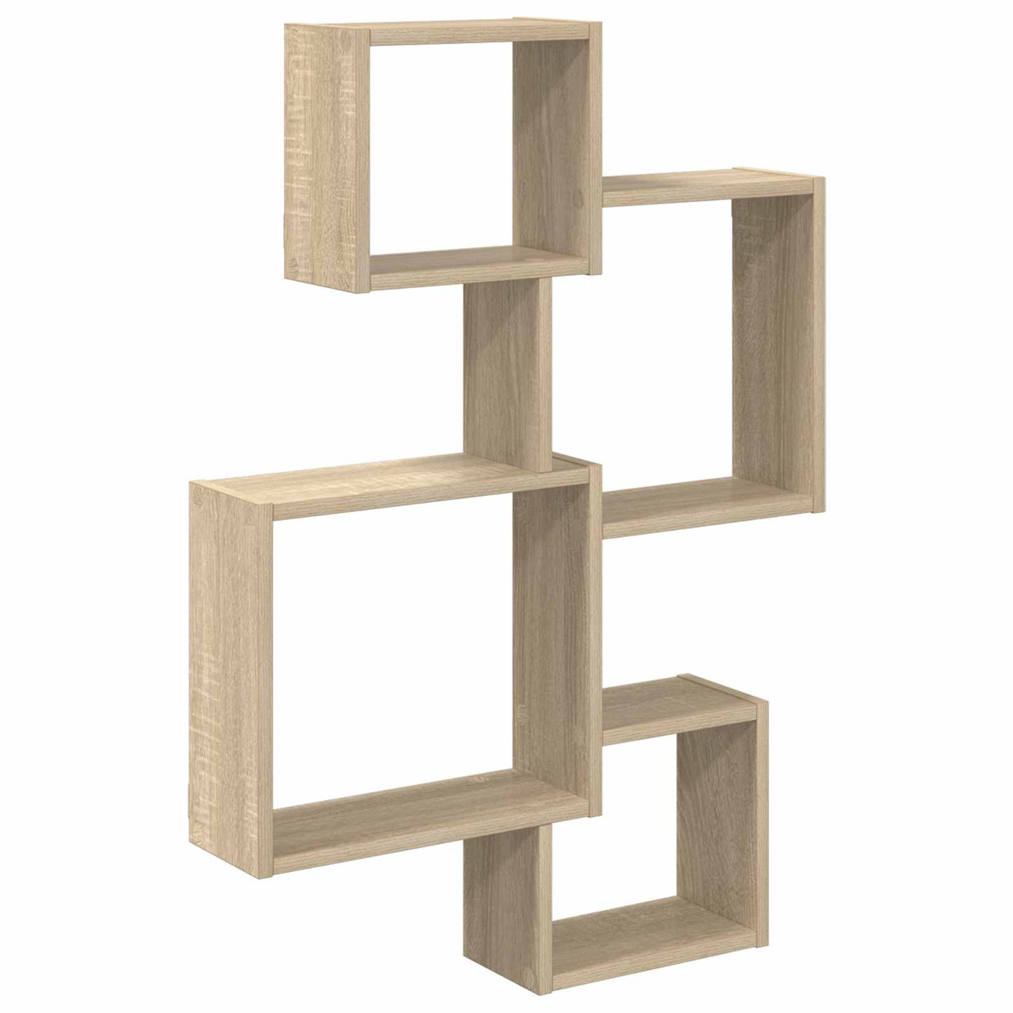 vidaXL Wall Cube Shelves Wall-Mounted Brown 64 x 13.5 x 91.5 cm
