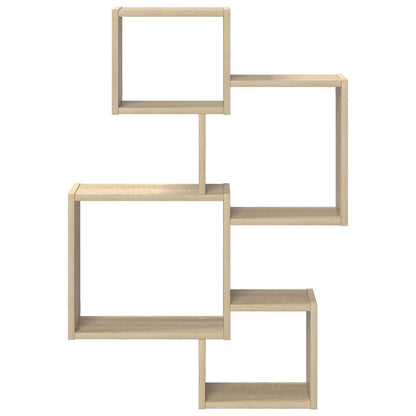 vidaXL Wall Cube Shelves Wall-Mounted Brown 64 x 13.5 x 91.5 cm