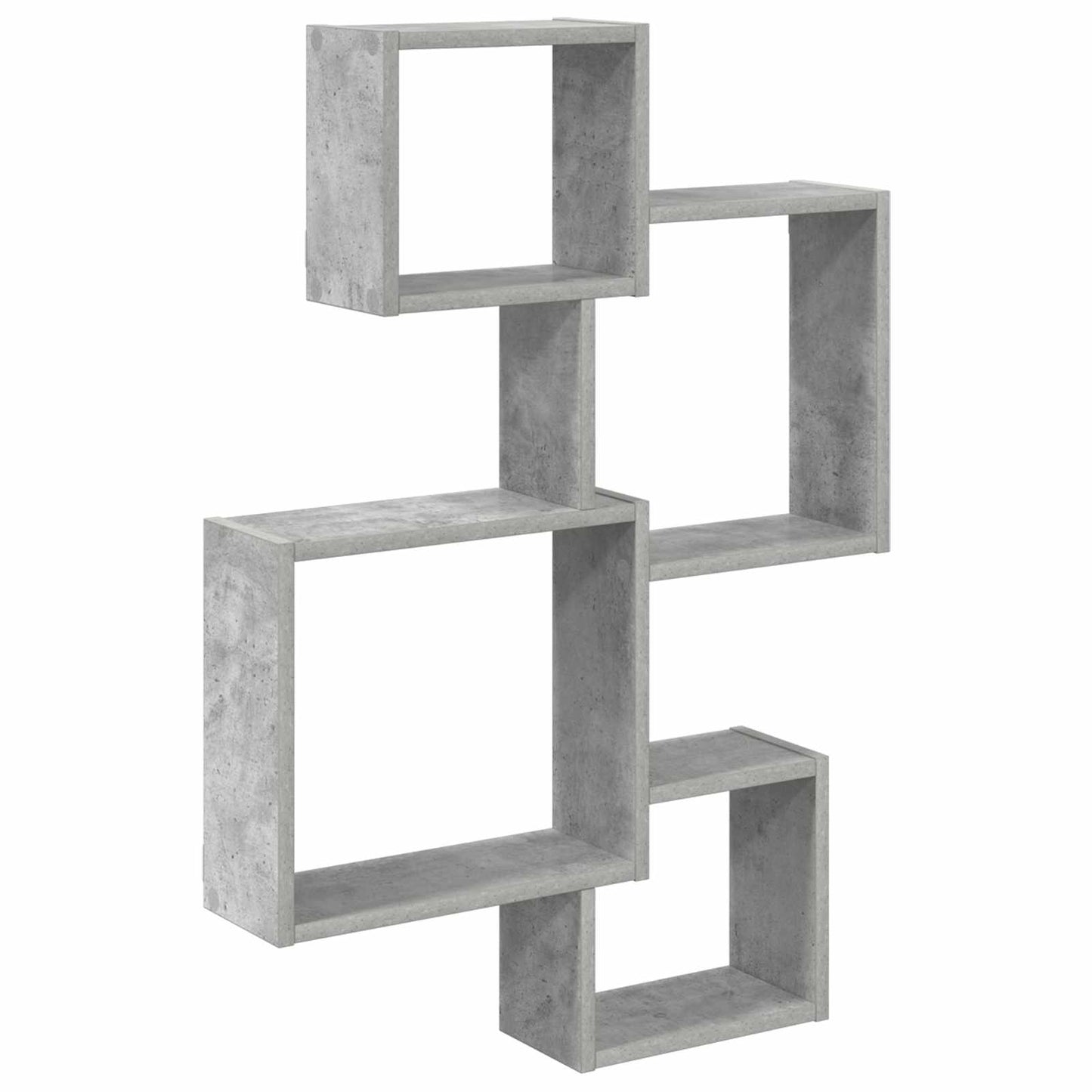 vidaXL Wall Cube Shelves Wall-Mounted Grey 64 x 13.5 x 91.5 cm