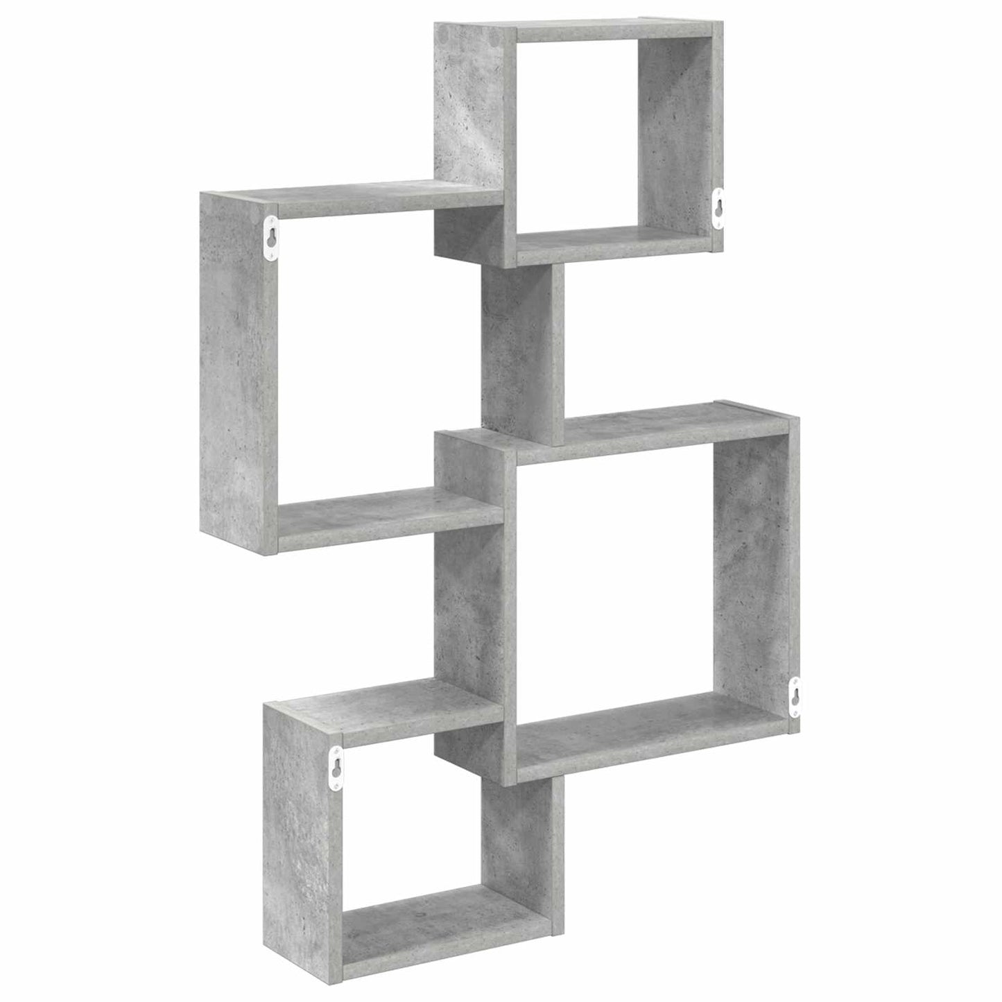 vidaXL Wall Cube Shelves Wall-Mounted Grey 64 x 13.5 x 91.5 cm