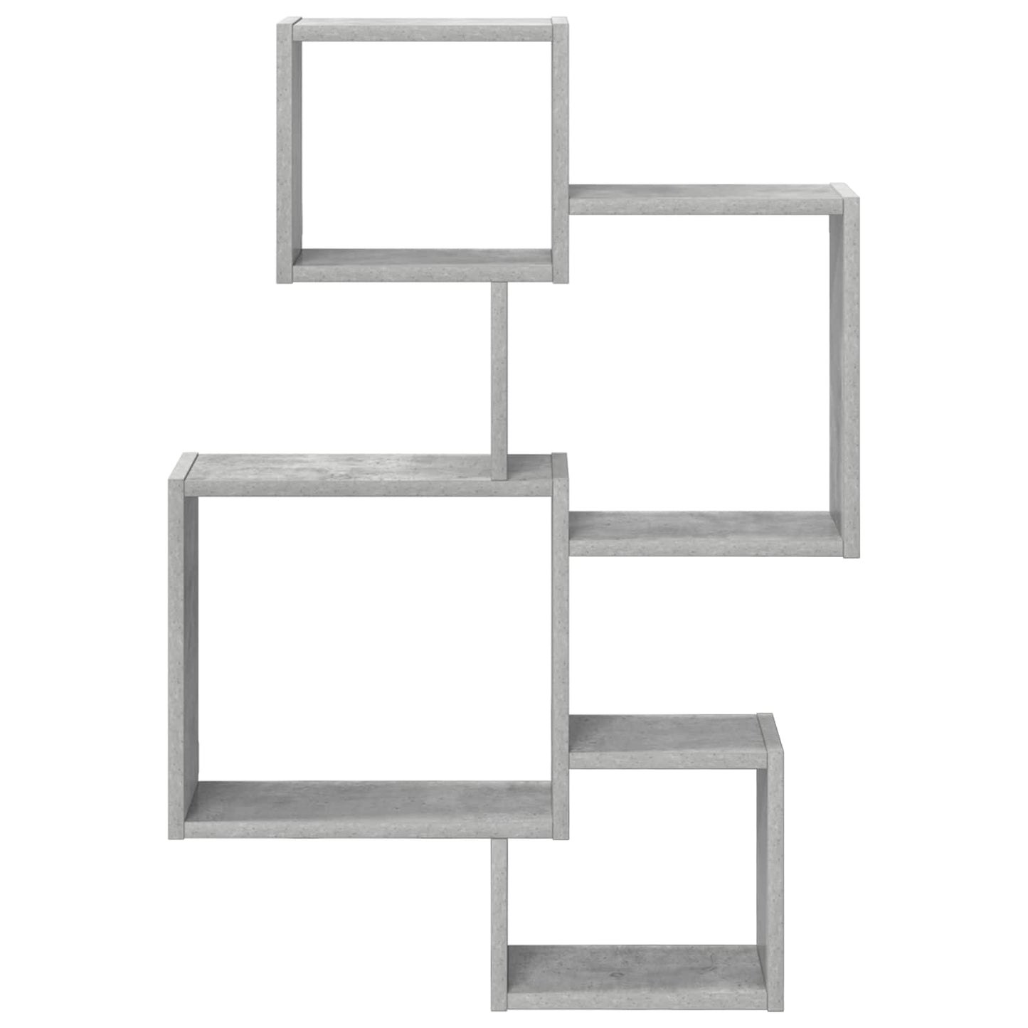 vidaXL Wall Cube Shelves Wall-Mounted Grey 64 x 13.5 x 91.5 cm