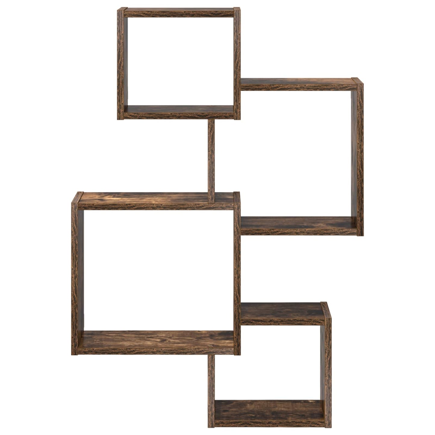 vidaXL Wall Cube Shelves Wall-Mounted Brown 64 x 13.5 x 91.5 cm