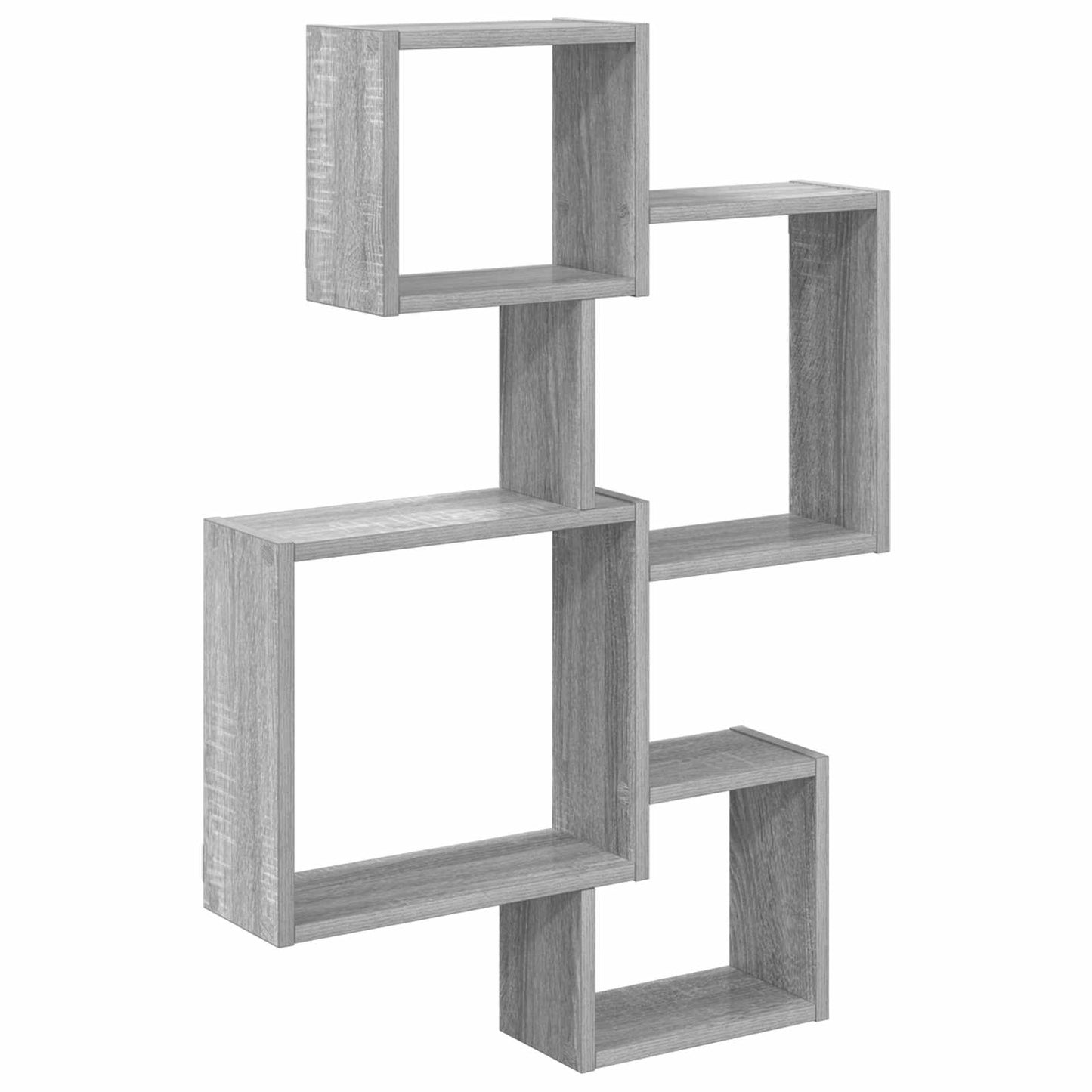 vidaXL Wall Cube Shelves Wall-Mounted Grey 64 x 13.5 x 91.5 cm