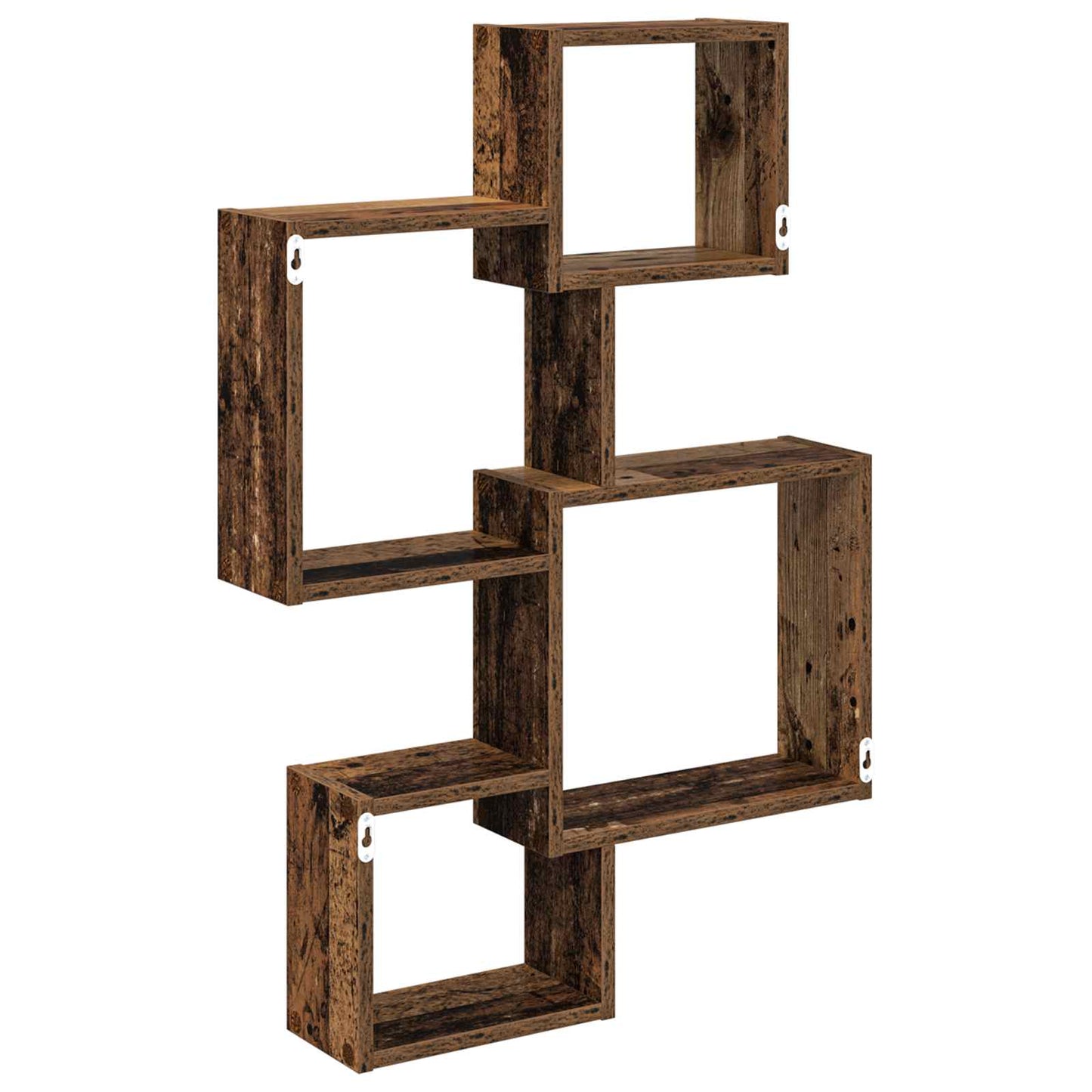 vidaXL Wall Cube Shelves Wall-Mounted Brown 64 x 13.5 x 91.5 cm