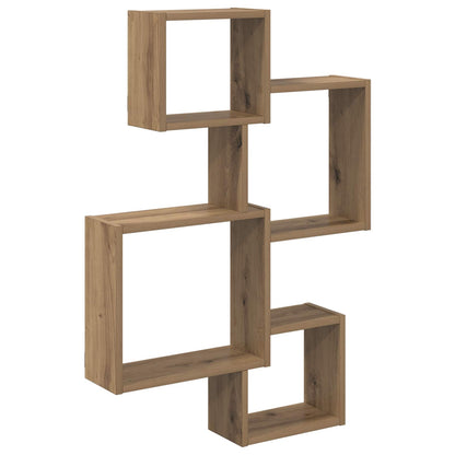 vidaXL Wall Cube Shelves Wall-Mounted Brown 64 x 13.5 x 91.5 cm