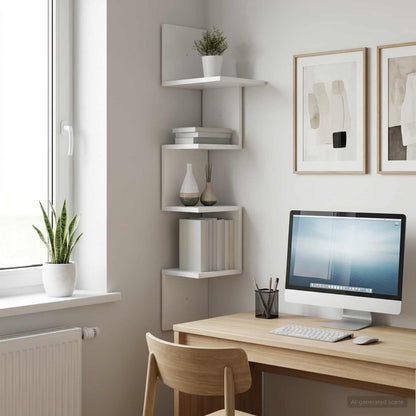 vidaXL Wall Shelf Wall-Mounted White 32 x 21 x107 cm Engineered Wood
