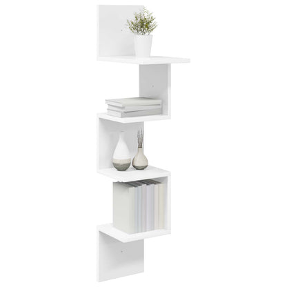 vidaXL Wall Shelf Wall-Mounted White 32 x 21 x107 cm Engineered Wood