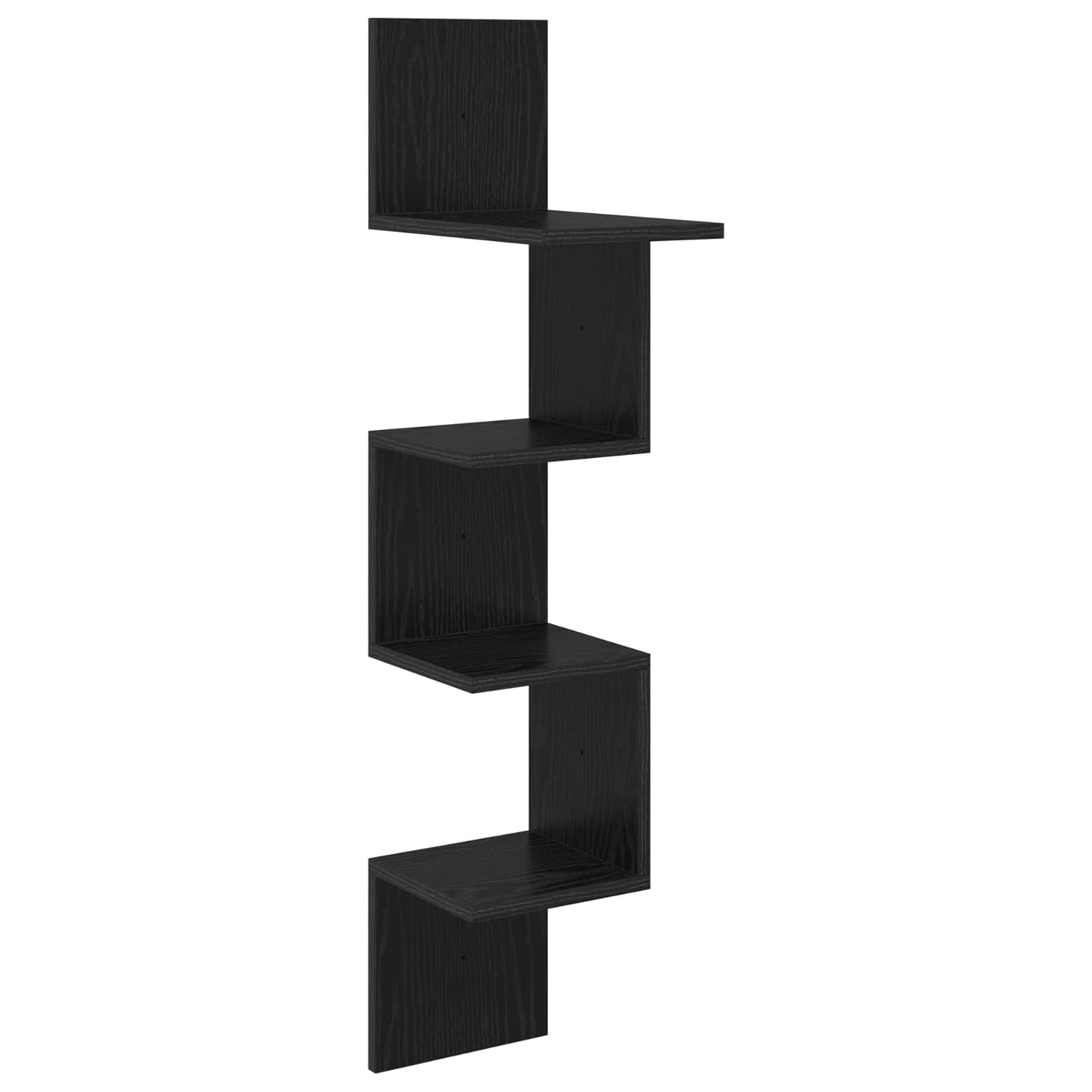 vidaXL Wall Shelf Wall-Mounted Black 32 x 21 x107 cm Engineered Wood