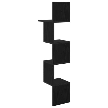 vidaXL Wall Shelf Wall-Mounted Black 32 x 21 x107 cm Engineered Wood