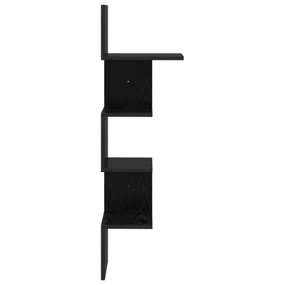 vidaXL Wall Shelf Wall-Mounted Black 32 x 21 x107 cm Engineered Wood