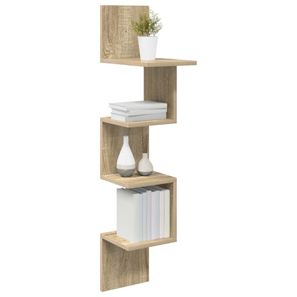 vidaXL Wall Shelf Wall-Mounted Brown 32 x 21 x107 cm Engineered Wood