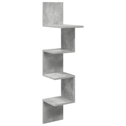 vidaXL Wall Shelf Wall-Mounted Grey 32 x 21 x107 cm Engineered Wood