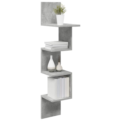 vidaXL Wall Shelf Wall-Mounted Grey 32 x 21 x107 cm Engineered Wood